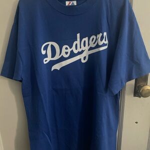 Majestic Blue Los Angeles Dodgers Tee with White Logo